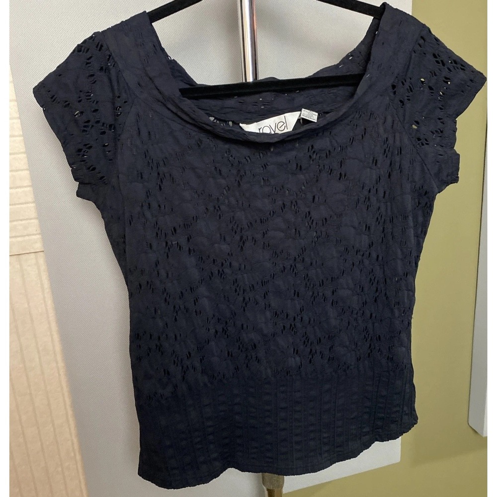 Ravel‎ Black Cap Sleeve soft Cowl Neck Women's Top Size Large NWOT - Picture 4 of 9